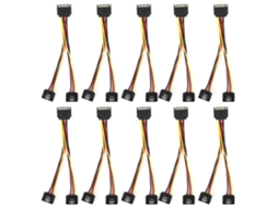 Aetheria 10 Adaptadores de Alimentação Sata 15pin, Conector Macho para 2 Fêmeas, Cabo Divisor para Hdd Ssd