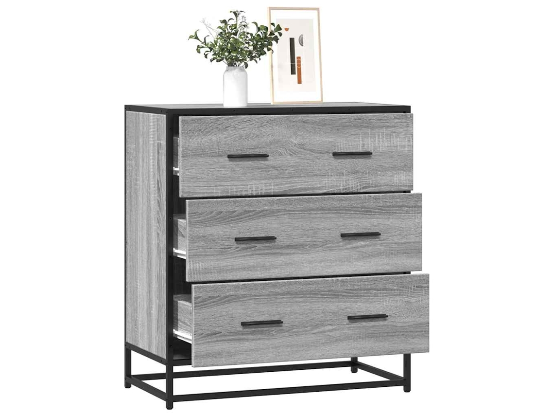 Vidaxl Aparador 68x35x76 Cm Deriv. De Madeira/metal Cinzento Sonoma