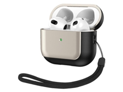 Capa Protetora Para Fones De Ouvido Sem Fio Airpods 3 Com Textura De Couro Eletrogalvanizado.