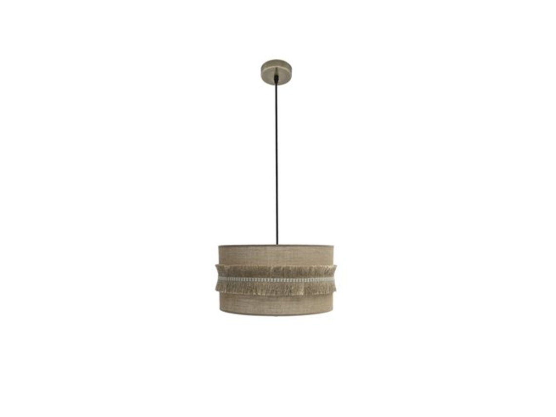 Kala Pingente 1Xe27 Couro/Saco Regx40X40 Cm com Franjas FABRILAMP