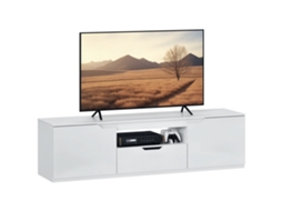 Tv De Painel Baixo, Alto Brilho, Para Tvs De Até 65'', 3 Compartimentos, Gaveta, 160 X 38 X 43 Cm, Branca