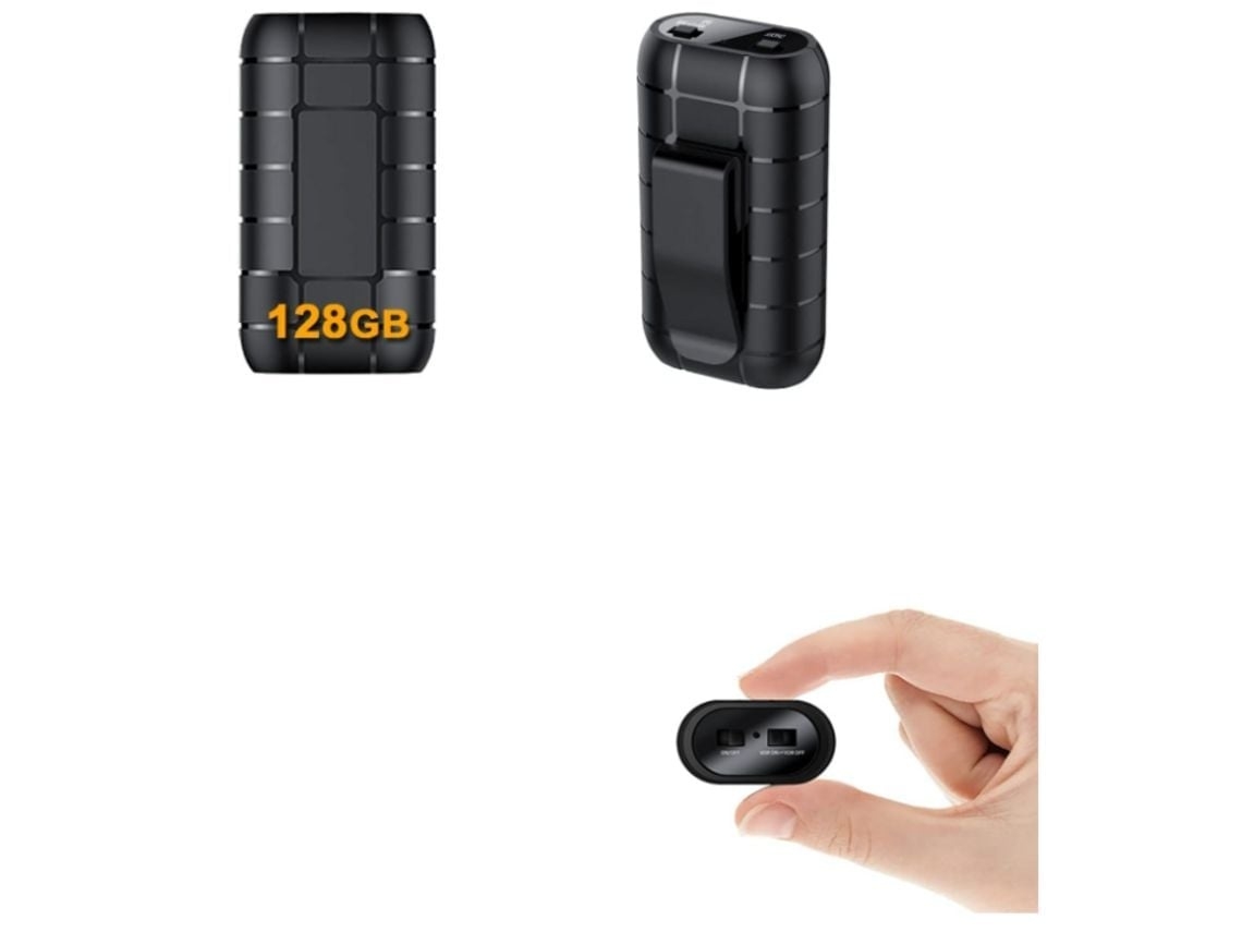 Lurelia Gravador De Voz Magnético 128gb Com Ativação Por Voz, Redução De Ruído, Recarregável Para Reuniões, Aulas, Entrevistas - Preto