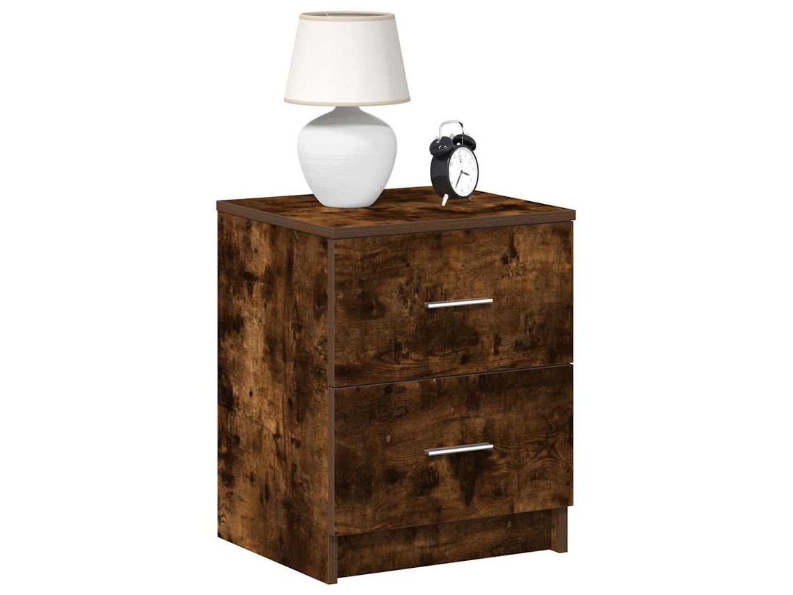Mesa De Cabeceiracriado Mudoarmário De Cabeceira Com 2 Gavetas 40x36x50 Cm Carvalho Fumado Wsd93745 Lovely Home