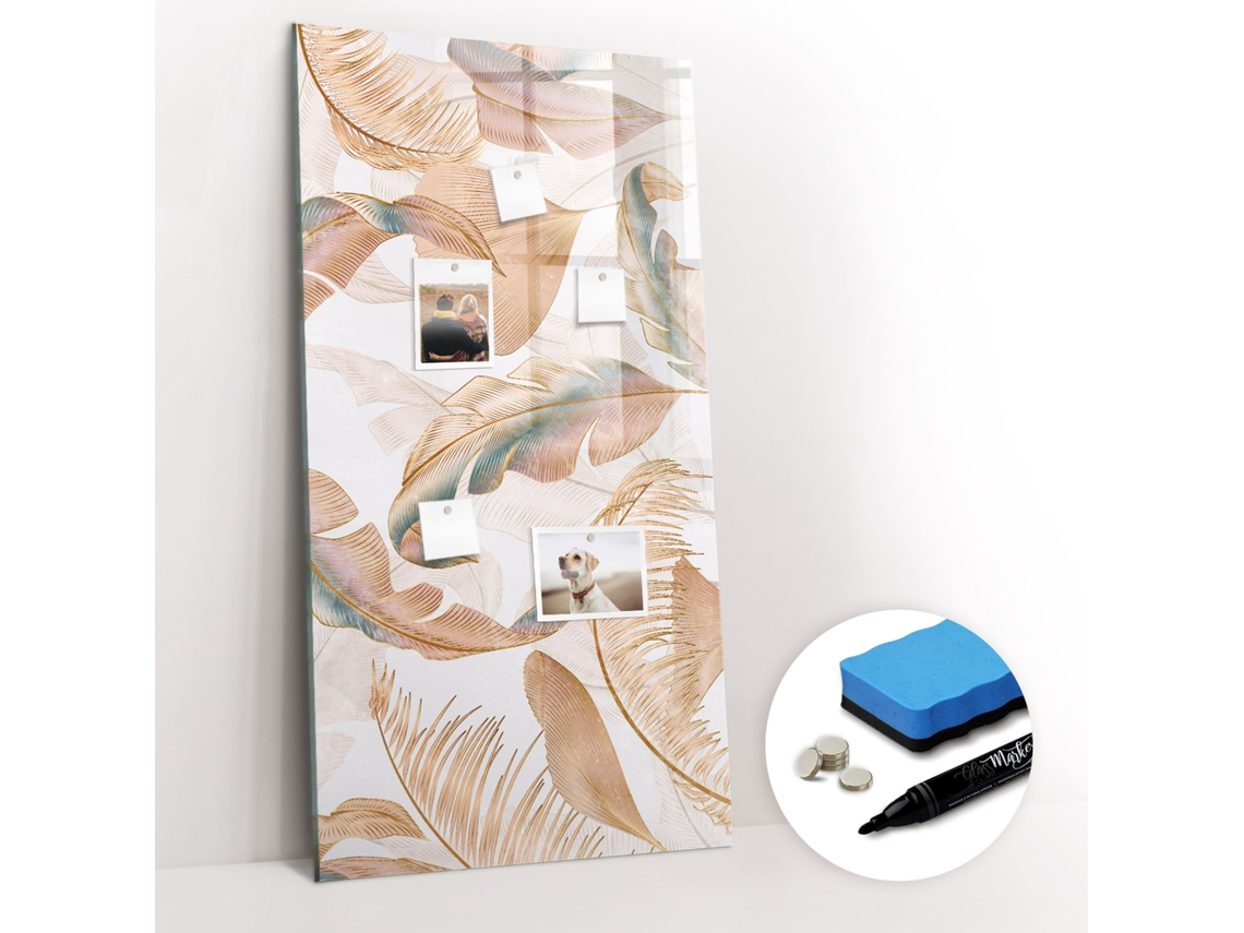 Quadro Magnético Padrão De Penas De Aves Para O Escritório Espelharte (60x120 Cm)