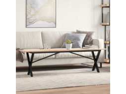 Vidaxl Mesa De Centro Estrutura Em X 160x40x45cm Pinho E Aço