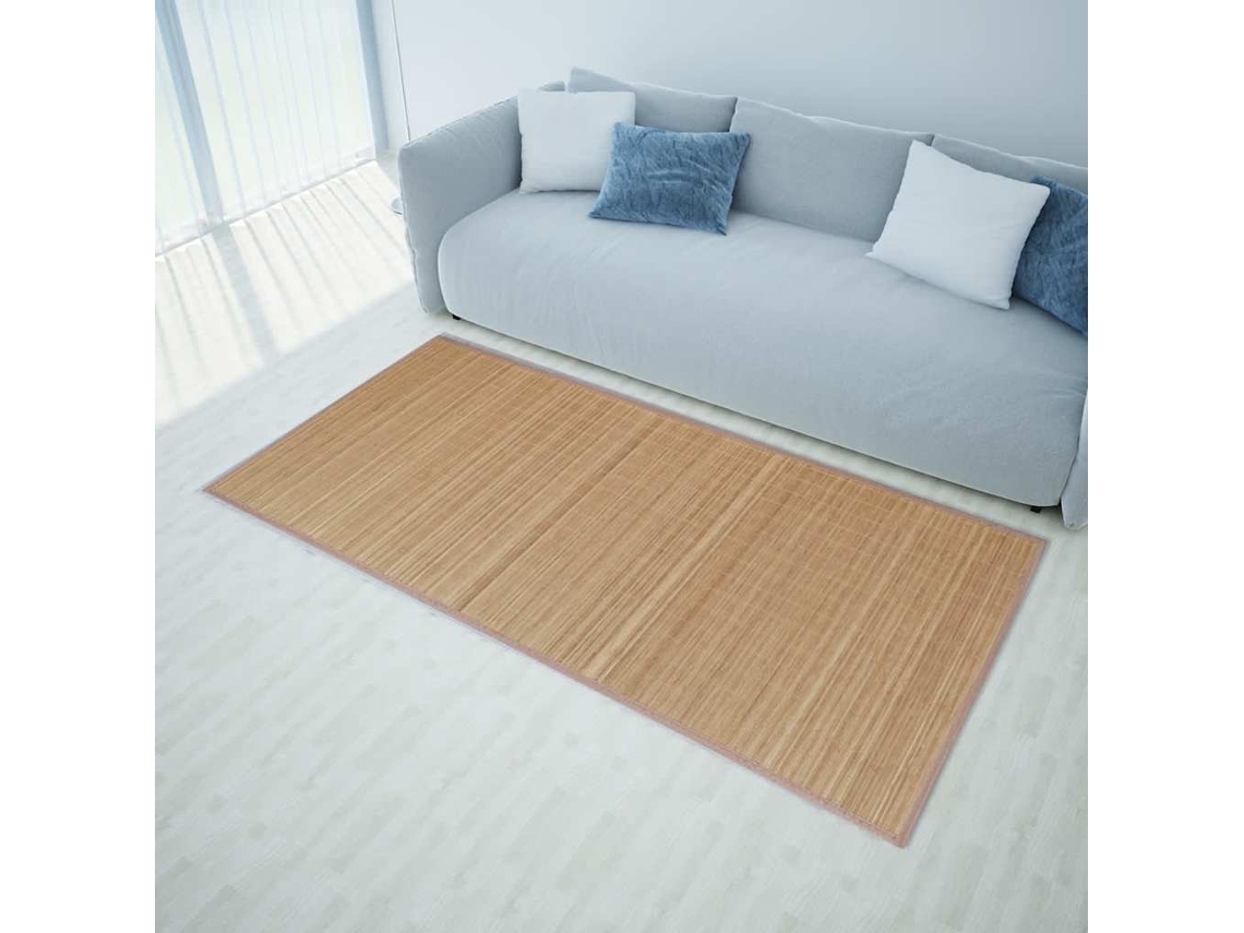 Tapete Retangular Bambu 80 X 200 Cm Castanho