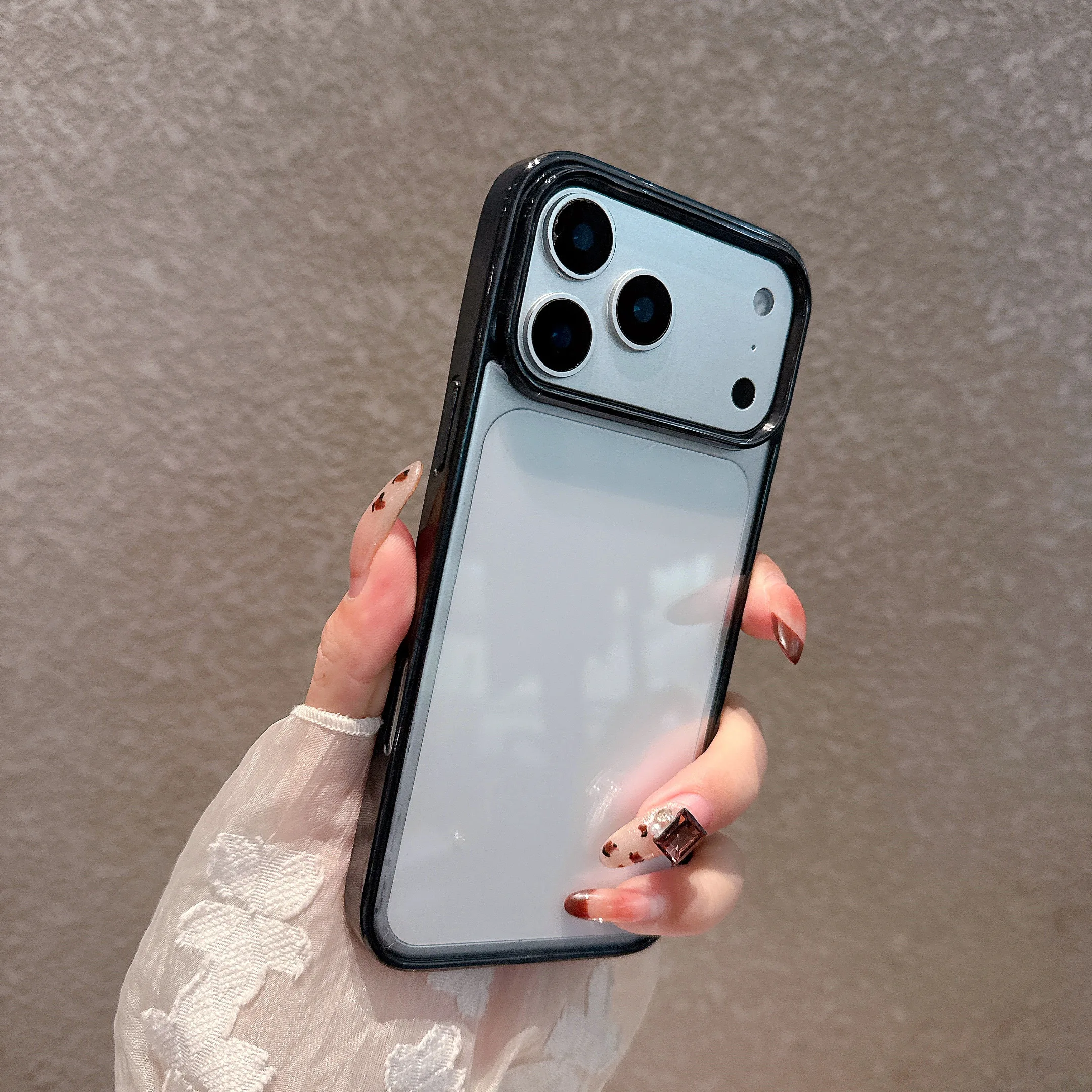 Capa Para Celular Com Moldura (iphone 16 Pro Max), Capa Protetora Transparente À Prova De Choque.