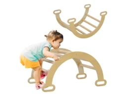 Arco Aprendizagem Crianças 2 Em 1 Baloiço Bebé 18-48 Meses 68x42x36 Madeira