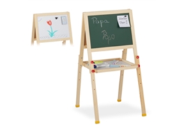Cavalete De Desenho Infantil Em Madeira Com Quadro Branco E Negro Magnético Ajustável