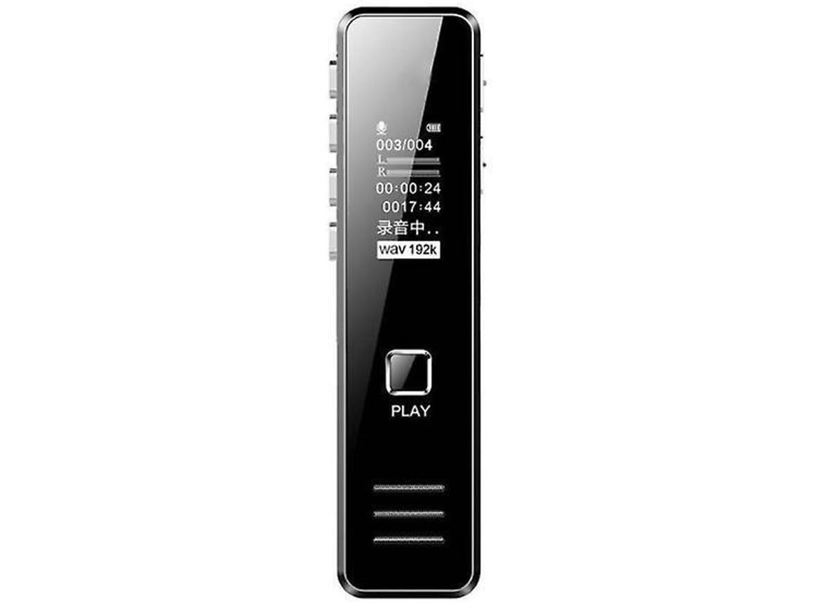 Lurelia Gravador De Voz Digital 32gb Com Usb Recarregável, Redução De Ruído, Reprodução Mp3 Para Palestras - Preto