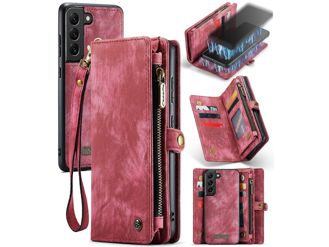 Capa De Couro Flip Horizontal Multifuncional Destacável Para Samsung Galaxy S22 5g Me-008