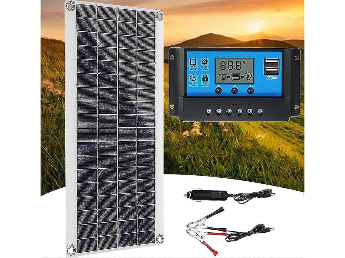 Painel solar de 300W 12V, com controlador, marca BRILVIBERA