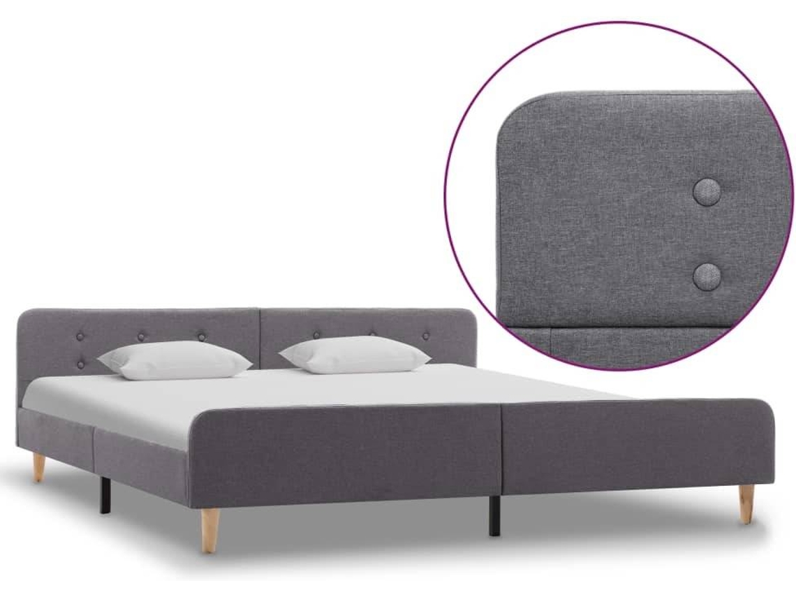 Bed Frame, Bed Frames Vidaxl Cinzeto Tecido (180 X 200 Cm)