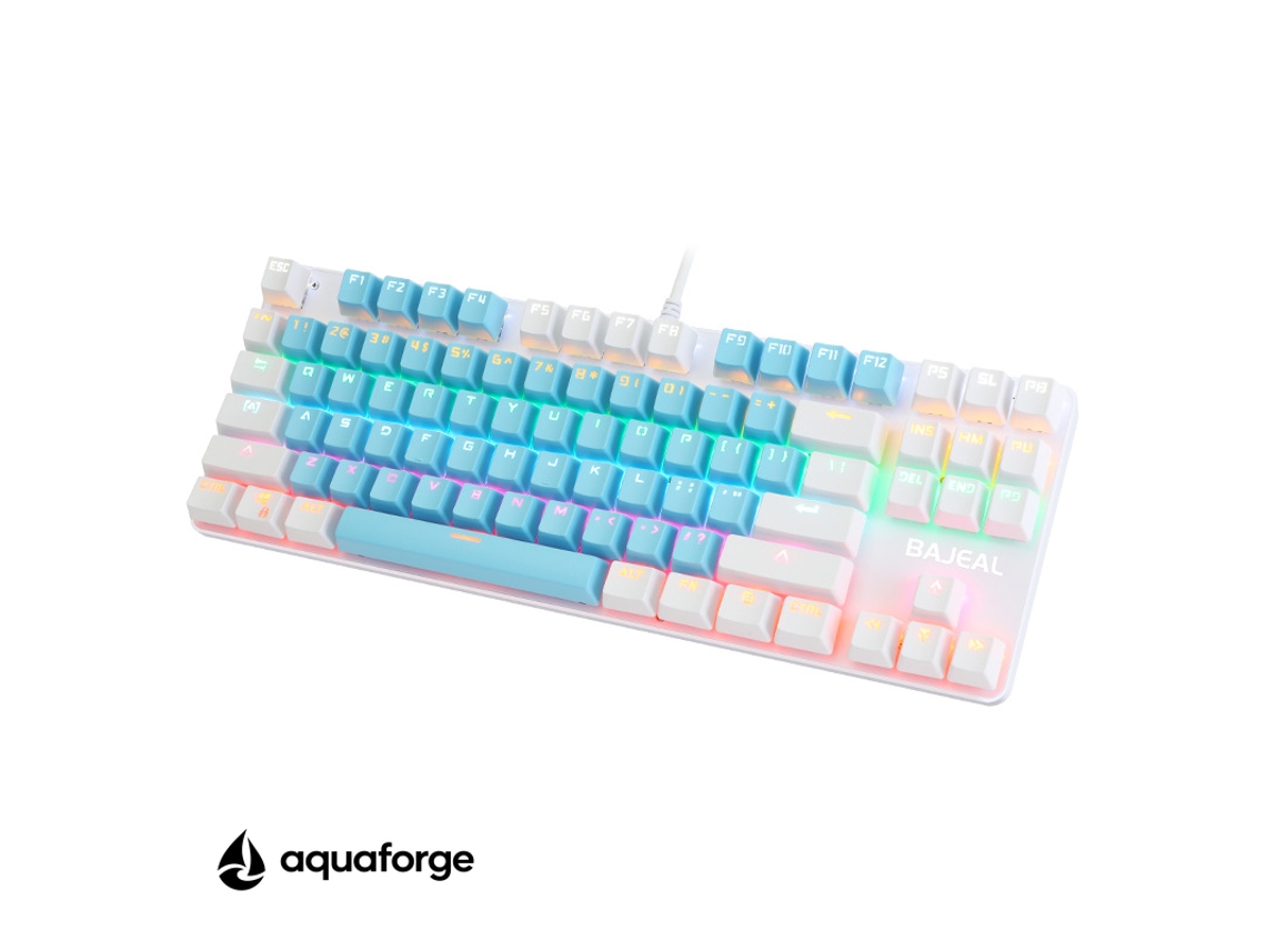 Teclado Mecânico Retroiluminado 87 Teclas Switch Azul Branco