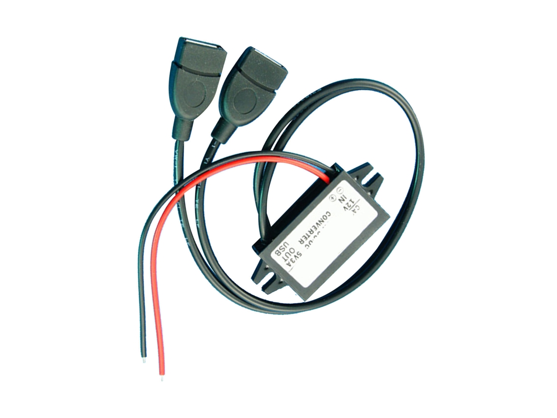 Módulo Conversor Dc para Dc Buck 12v para 5v Regulador de Voltaje Reducido com Saída Usb Dual Sem Cabo