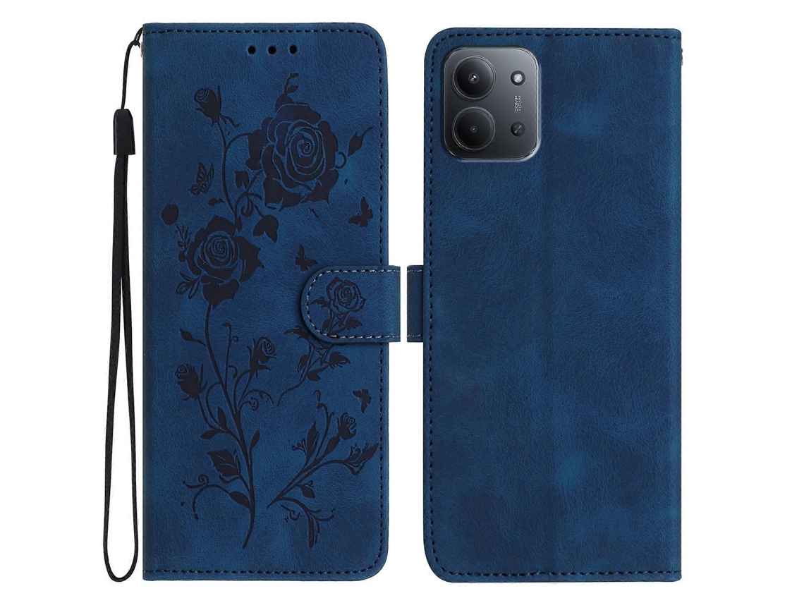 Capa De Celular Em Couro Com Estampa De Rosas Em Relevo Para Redmi 15c 5g/4g Eu 173mm/poco C85 5g