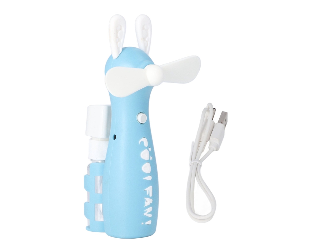 Ventilador Spray Portátil Mini Usb Conejo Azul