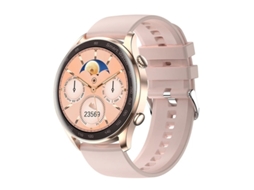 Smartwatch com monitor de frequência cardíaca, pressão arterial, passos, chamadas e notificações Bluetooth, rosa, Bestvite