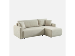 Sofá-cama De Canto Reversível Com Arrumação, 3 Lugares, Bege
