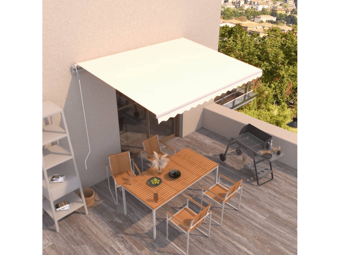 Vidaxl Toldo Retrátil Automático 400x350 Cm Creme