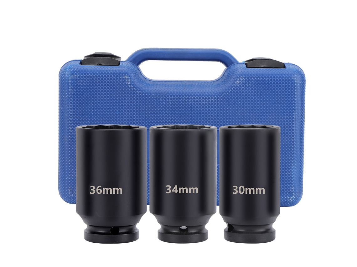 3pcs Chave De Impacto Hexagonal Duplo Aço Cromo Molibdênio 1/2 Polegada Drive