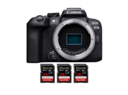Eos R10 + 3 Sandisk 128gb Uhs ii 300mb/s Máquina Fotográfica Híbrida Aps c + Ebook “20 Dicas para Fotos Que Impressionam” CANON