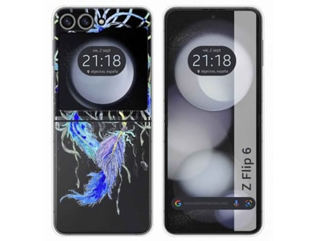 Capa Penas Design para Samsung Galaxy Z Flip 6 5G TUMUNDOSMARTPHONE Acrílico Rígida Multicor