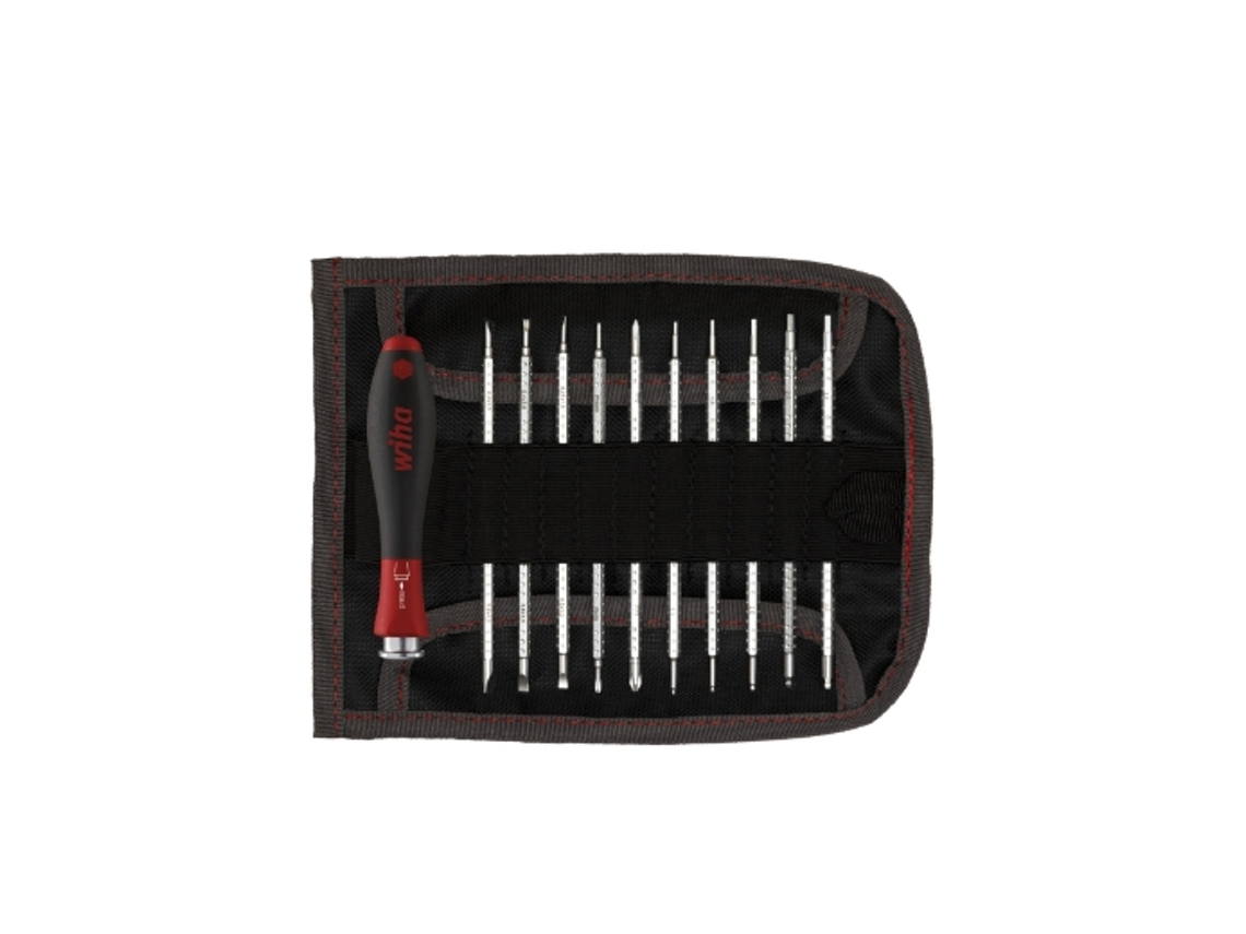 Conjunto De Chaves De Fenda WIHA Com Lâminas Intercambiáveis System 4 Em Sortimento De 12 Peças Incl. Saco De Enrolar (00610)