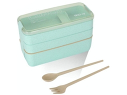 Lancheira Lancheira Bento Lancheira para Crianças e com 3, Verde SUNNY SPACES