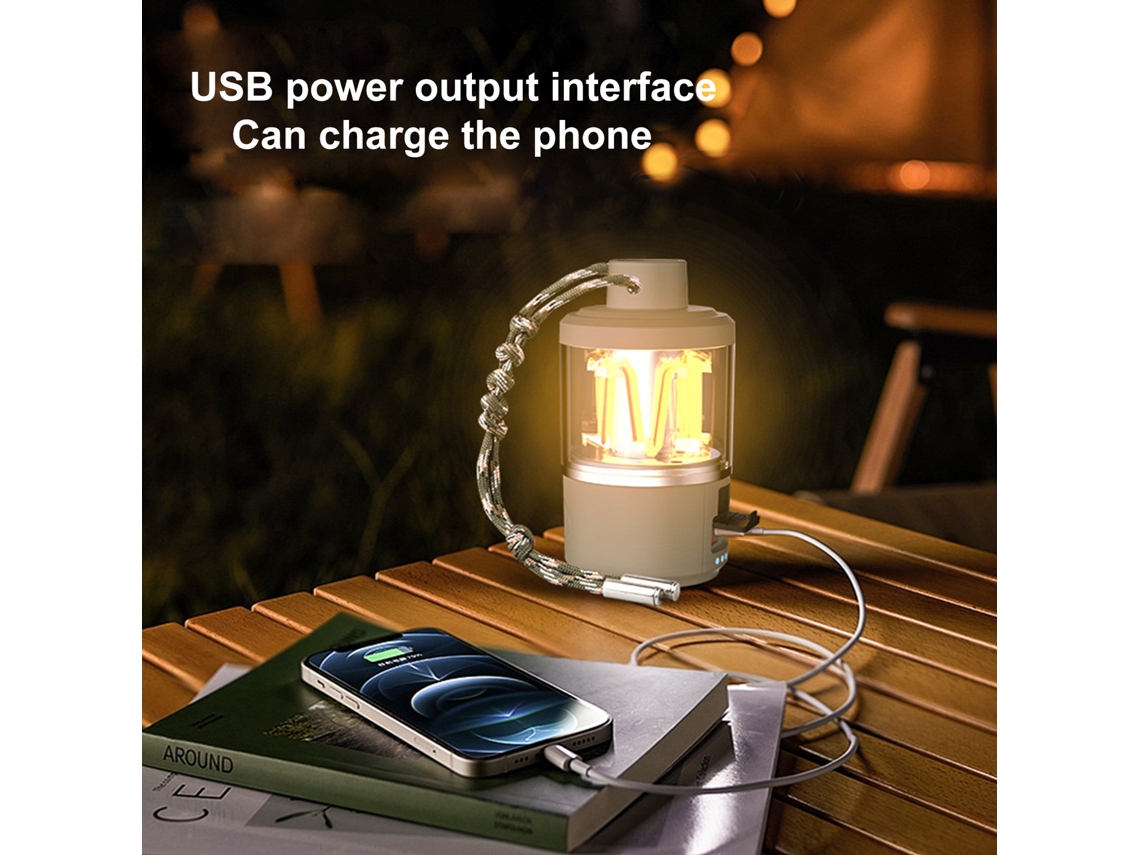 2026 lâmpada de Camping Led Recarregável com Usb c, Ajustável de Brilho e Cor, Lanterna de Emergência para Exterior, Barraca e Trekking