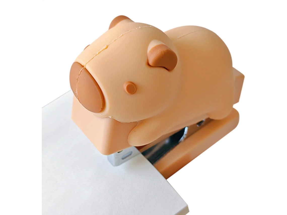 Grampeador Compacto E Multifuncional Capybara, Fofo E Compacto, Com Grampos.