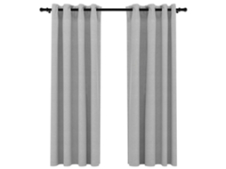 Maison Exclusive - Cortinas Opacas Aspeto Linho C/ Ilhós 2 Pcs 140x175 Cm Cinzento