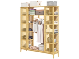 Guarda-roupa Bambu 145x35x165cm 2 Portas Deslizantes