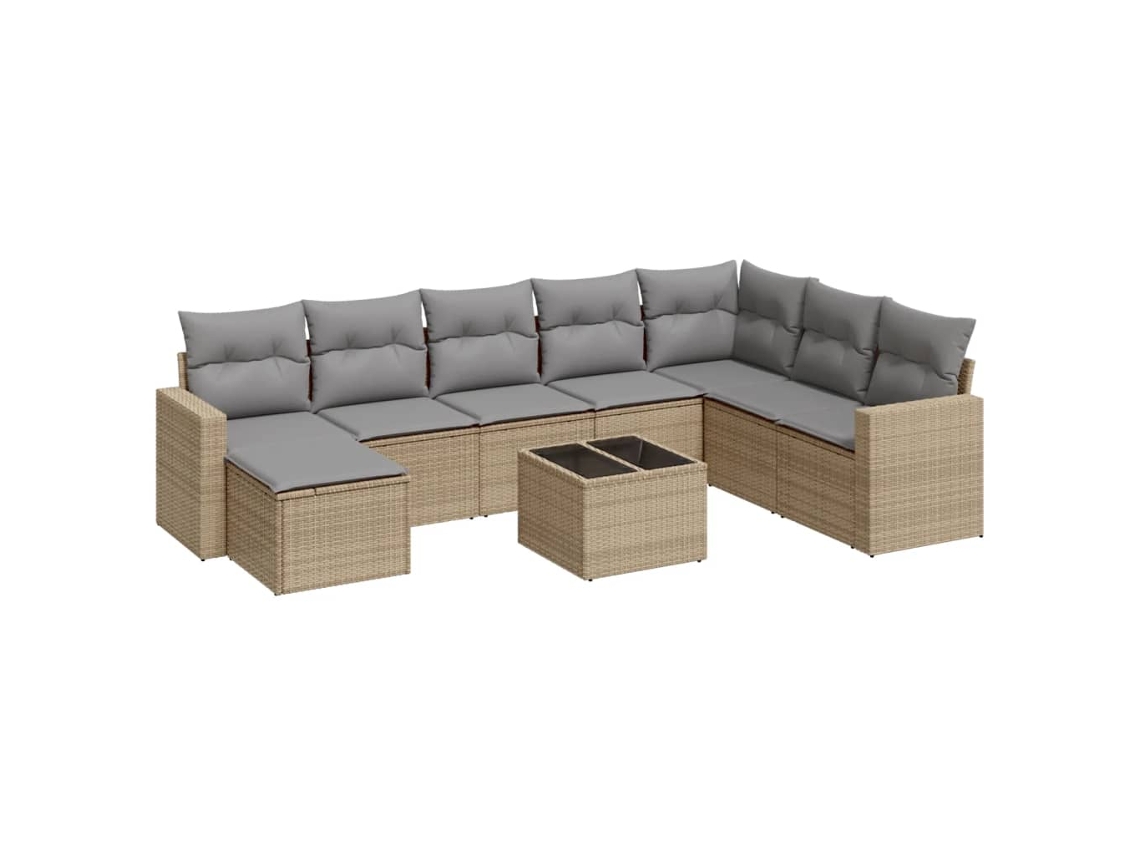 Garden Sofa Set, Garden Sofa Sets Vidaxl Bege Rattan / Vime (n/a)