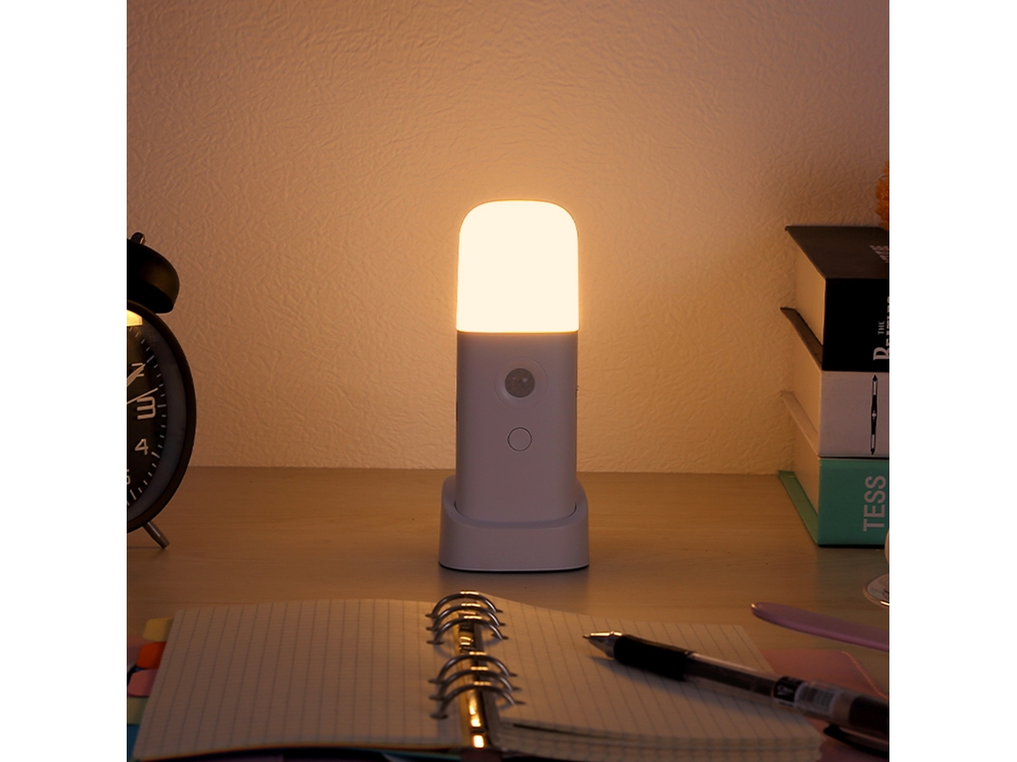 Lurelia, Luz Noturna Led, 1.2w, 5v, Sensor Pir, Recarregável Usb, Autoadesiva, Regulável, 5 Níveis, Branco, Corredor, Escadas