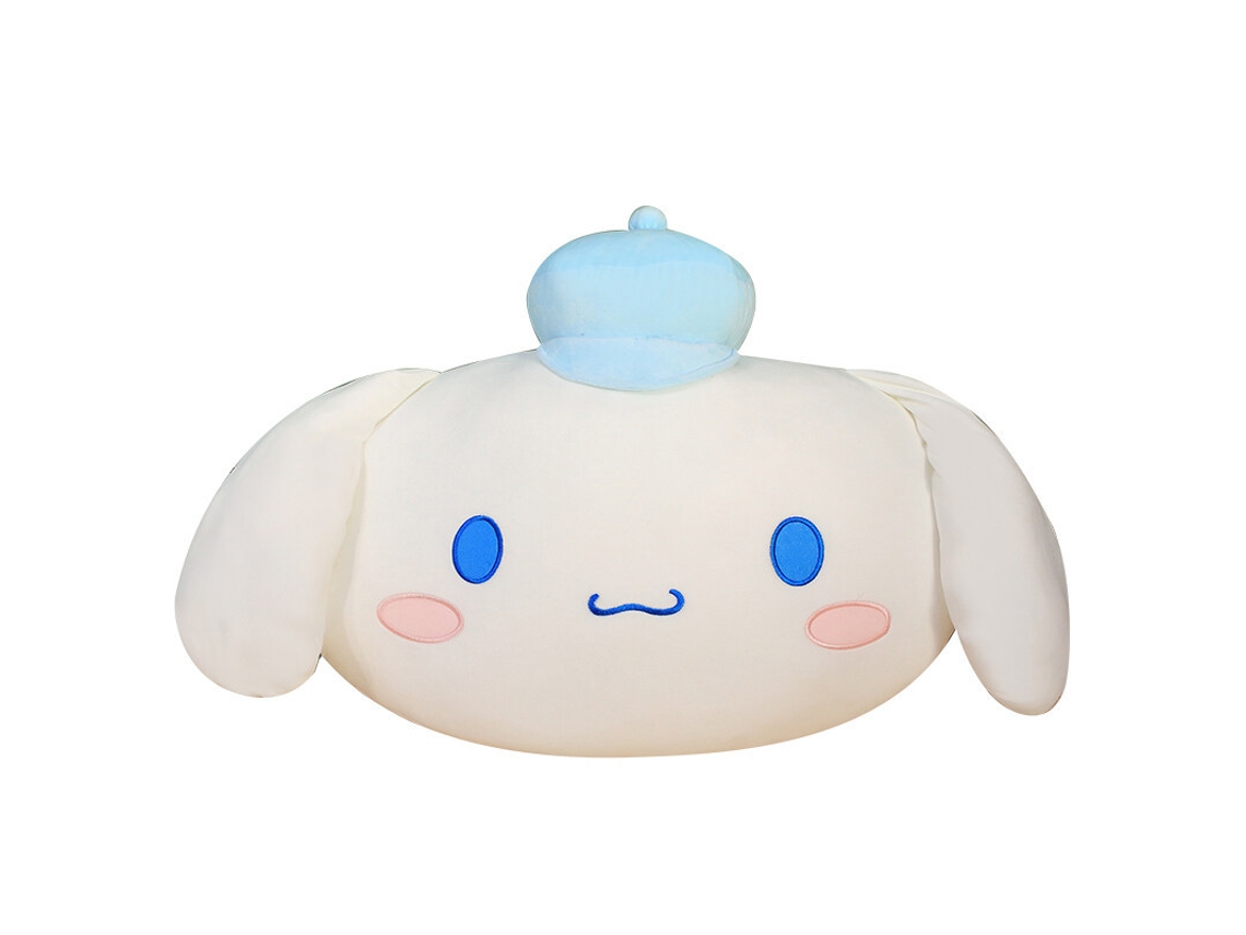 Almofada de Cabeça para Carro Cinnamoroll, Almofada Grande de Pelúcia, Encosto, Decoração para Casa Olhos Redondos Brancos CHABERLU