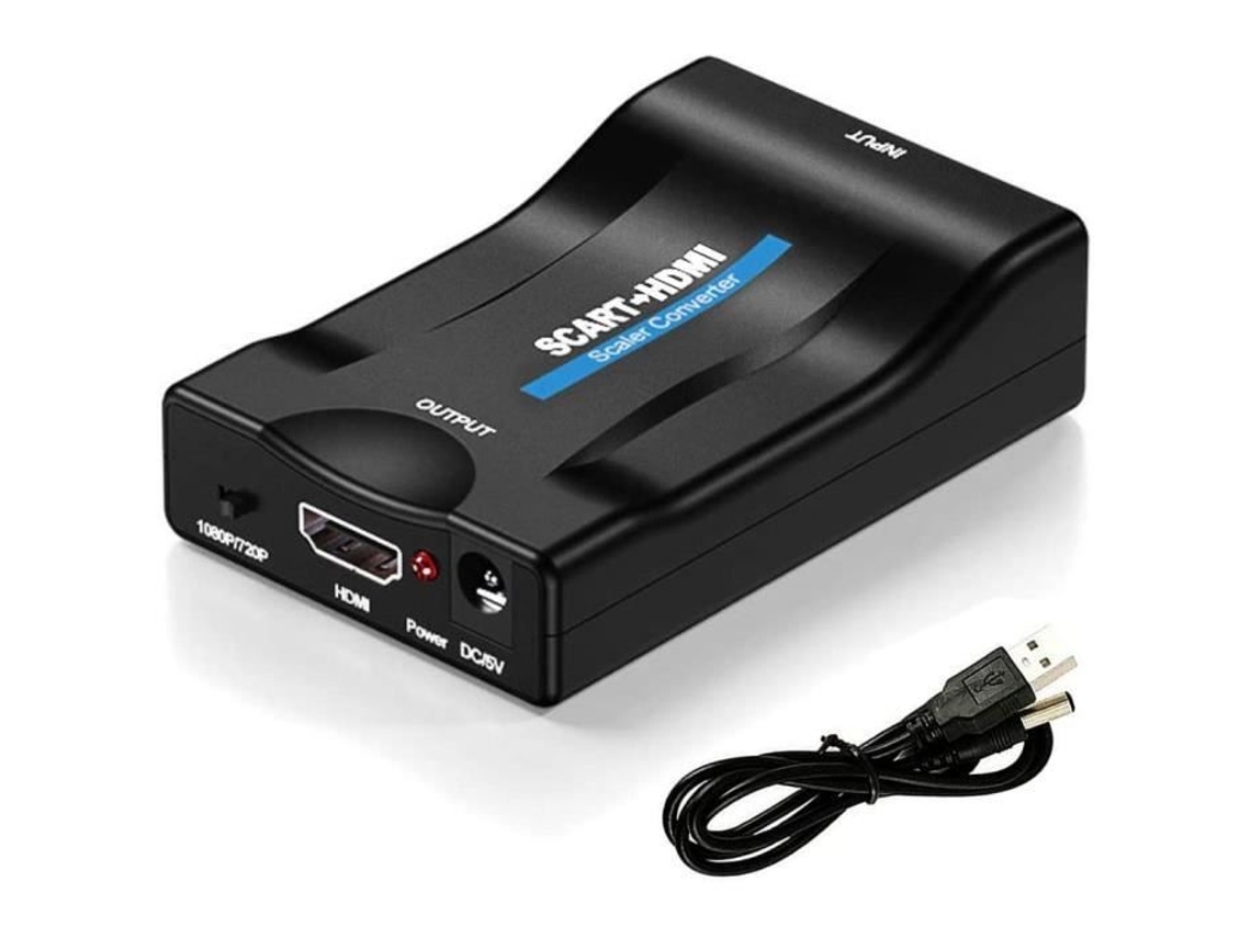 Conversor Scart para HDMI, Adaptador Scart para HDMI Full HD 1080P/720P Conversor de Áudio e Vídeo Switcher, Adaptador Genérico