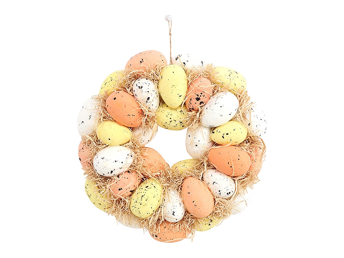 Laxiscreed Coroa De Páscoa Personalizável De 26cm Com Ovos E Base De 19,5cm Para Decoração Festiva