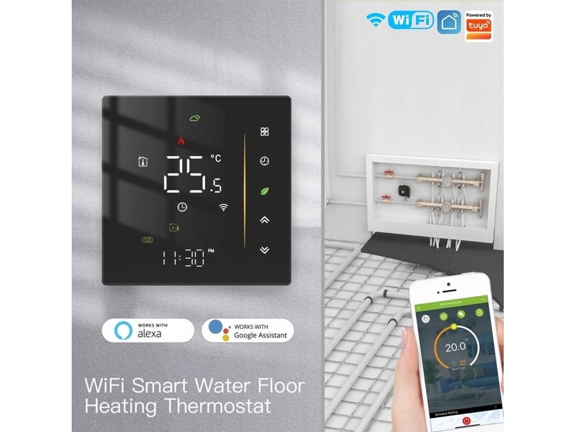 Lurelia Termostato Wi-fi Arhatreya Aquecimento De Piso Programável Preto