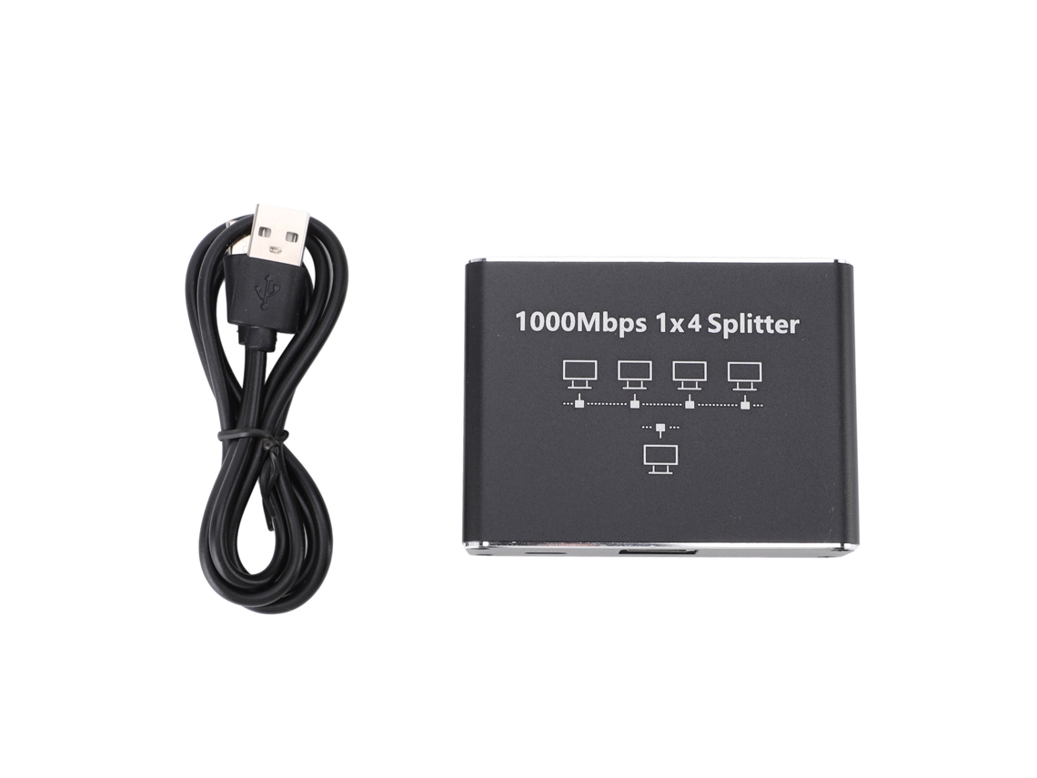 Divisor Rj45 Com Cabo Usb 1000mbps Gigabit Ethernet 1 Para 4 Para Pc Tv Console