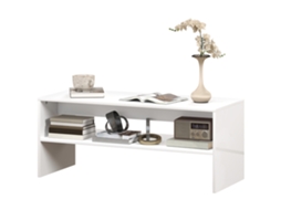 Mesa de Centro com Compartimento Aberto 100x40x41,5 cm S/MARCA em branco brilhante