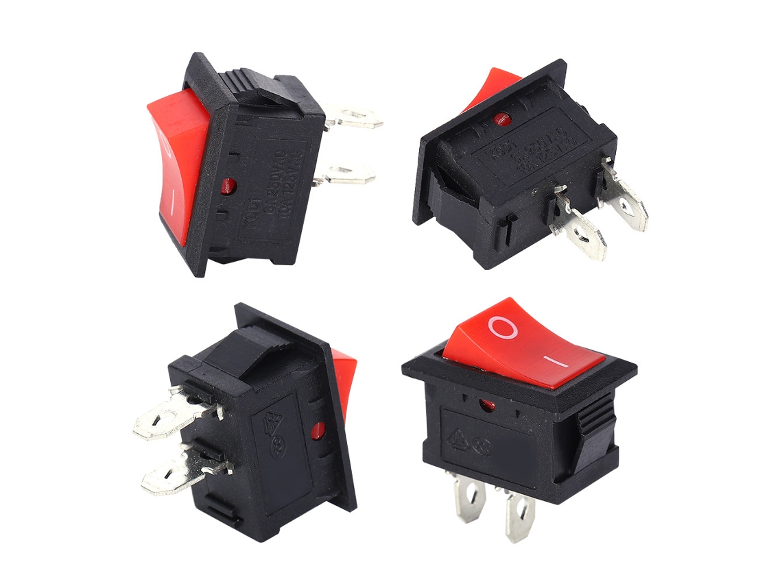Laxiscreed Pack De 10 Interruptores De Duplo Botão De Pressão Em Plástico Para Eletrodomésticos