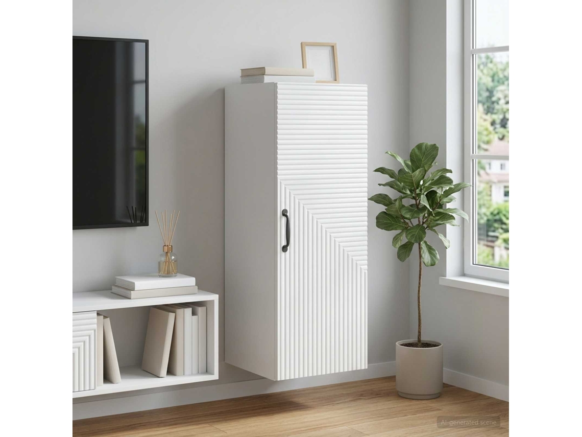 Vidaxl Armário De Parede Branco 33 X 34,5 X 90 Cm Derivados De Madeira