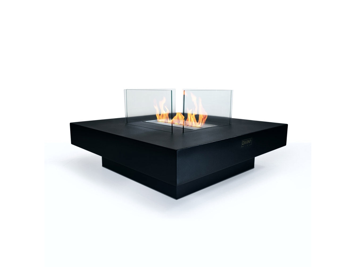 Panarea Black Bioethanol Lareira 70x70x35 Para uso interno/externo