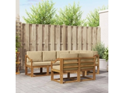Vidaxl Conjunto De Sofás Para Exterior 7 Pcs Natural E Bege