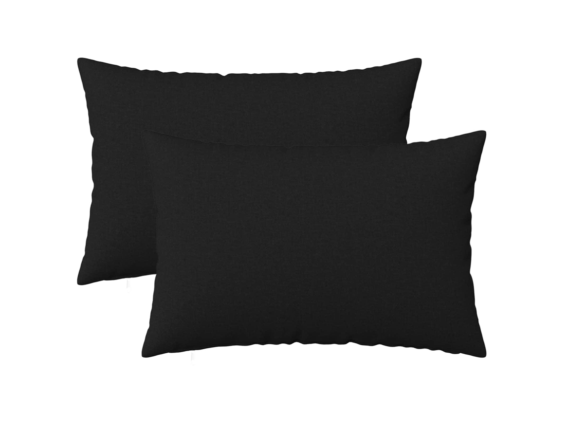 Vidaxl Almofada Com Travesseiro Heerlen 2 Unid. Preto Tecido