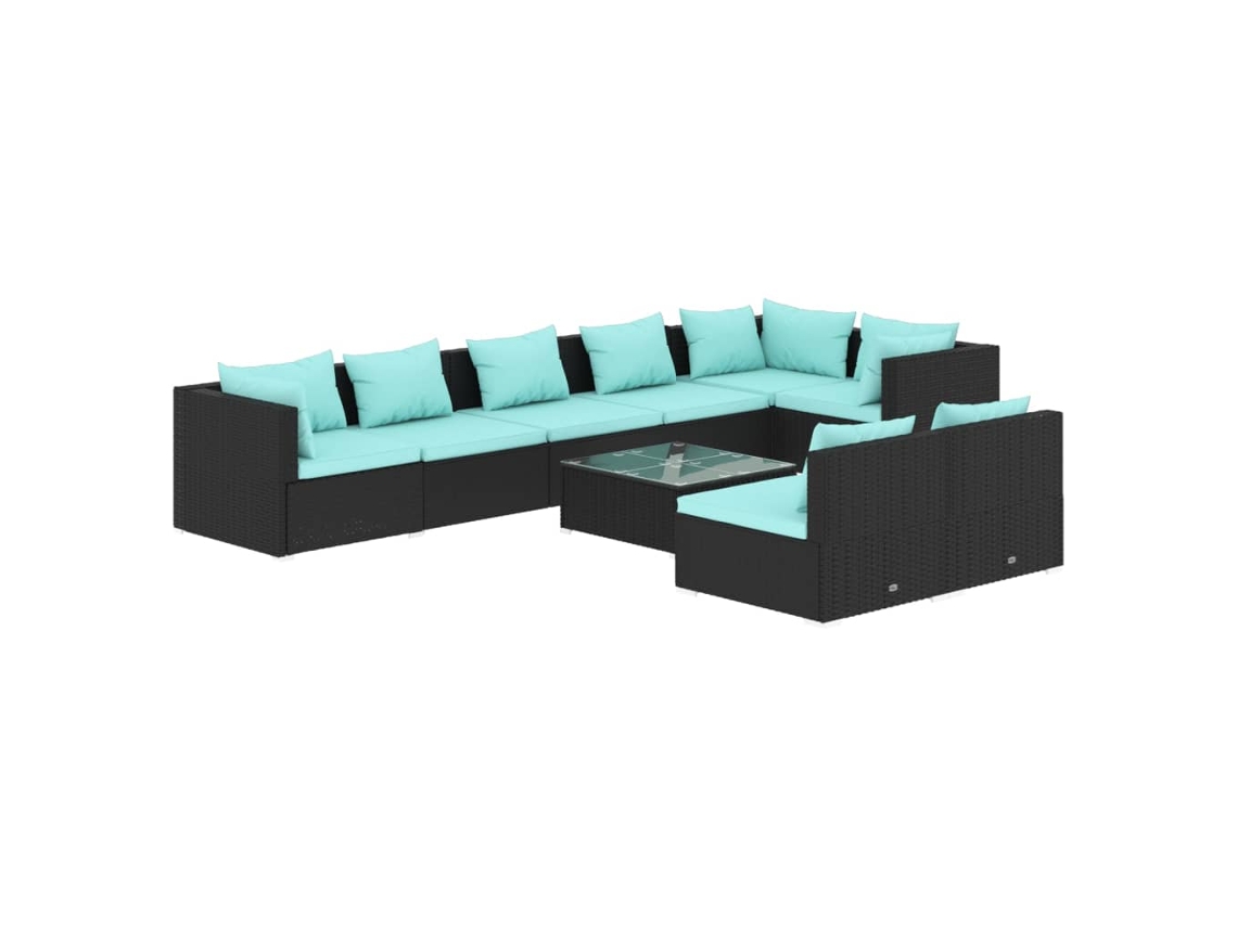 Garden Lounge Set, Garden Lounge Sets Vidaxl Preto Rattan / Vime (n/a)