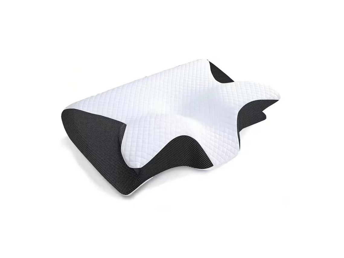 Travesseiro De Pescoço Viscoelástico, Travesseiro Ortopédico Ergonômico 2 Em 1 Para Alívio Da Dor No Pescoço, Travesseiro De Suporte Contornado, 1 Peç