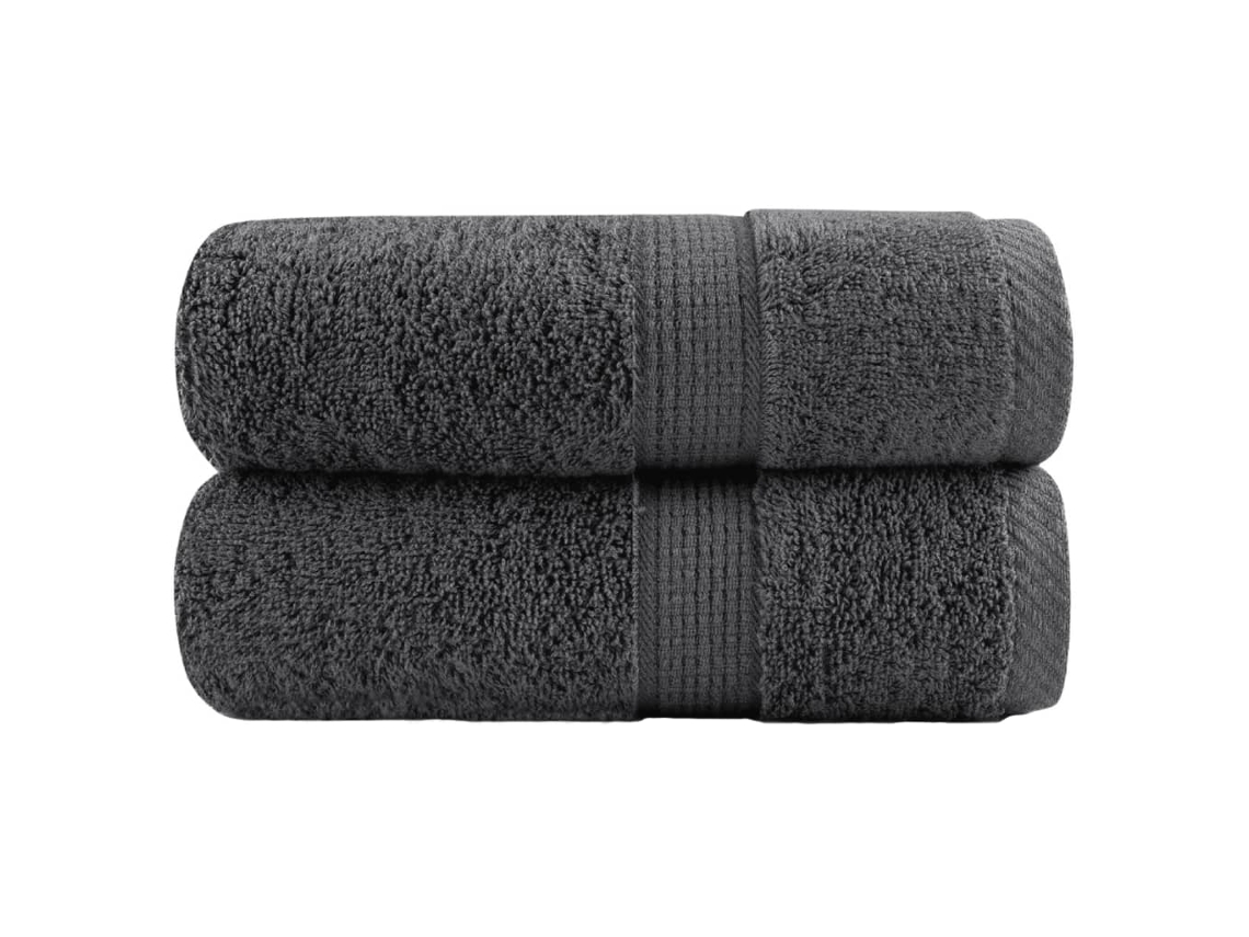 Vidaxl Toalhas De Rosto Premium Solund 2 Peças Antracite 30x30 Cm 600 G/m²