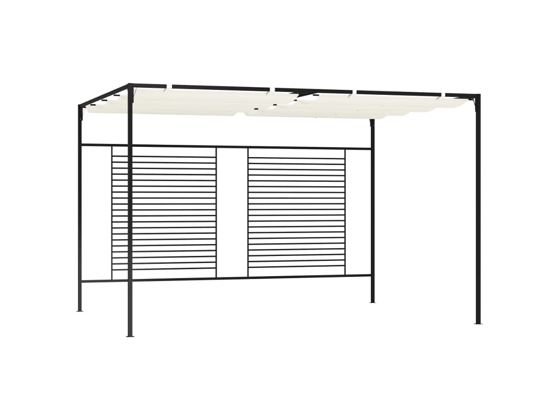 Vidaxl Gazebo Com Telhado Retrátil 3x4x2,3 M 180 G/m² Cor Creme